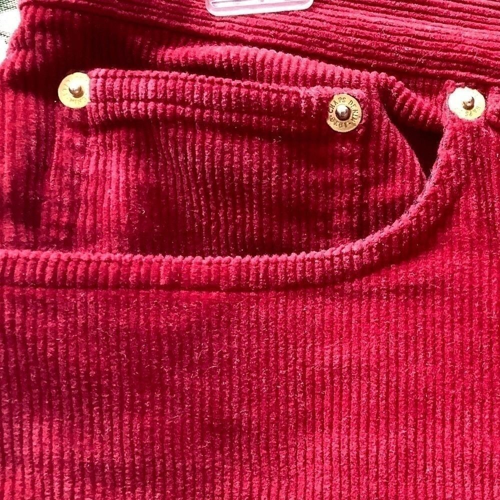 𝅺chaps CORDUROY DEEP RED WOMAN PANTS SIZE US 14​ - Picture 10 of 10